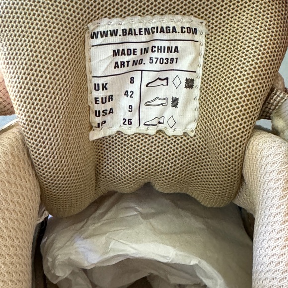 Balenciaga Track 2 Trainer Sneakers Beige Neutral Tones Fits US 8-9 - Picture 6 of 9
